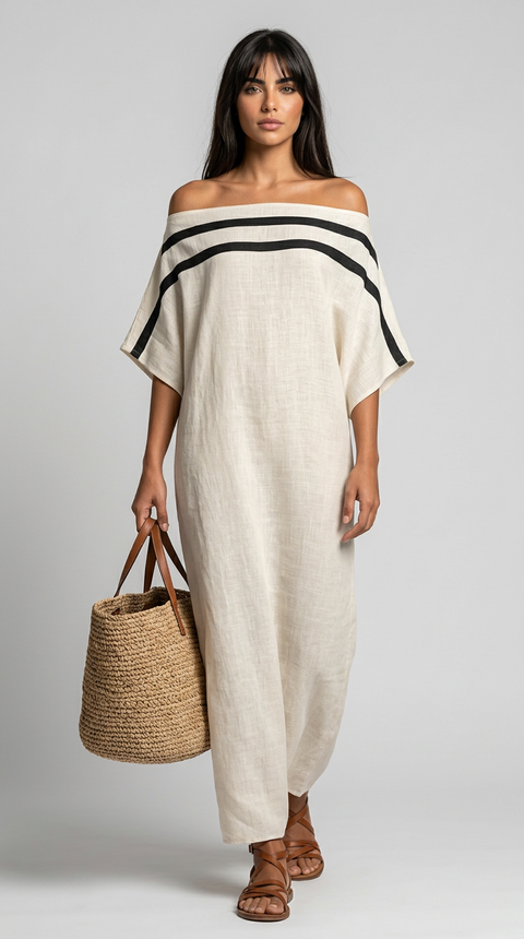 Vestido Mykonos blanco maxi boho chic - ONVALERY