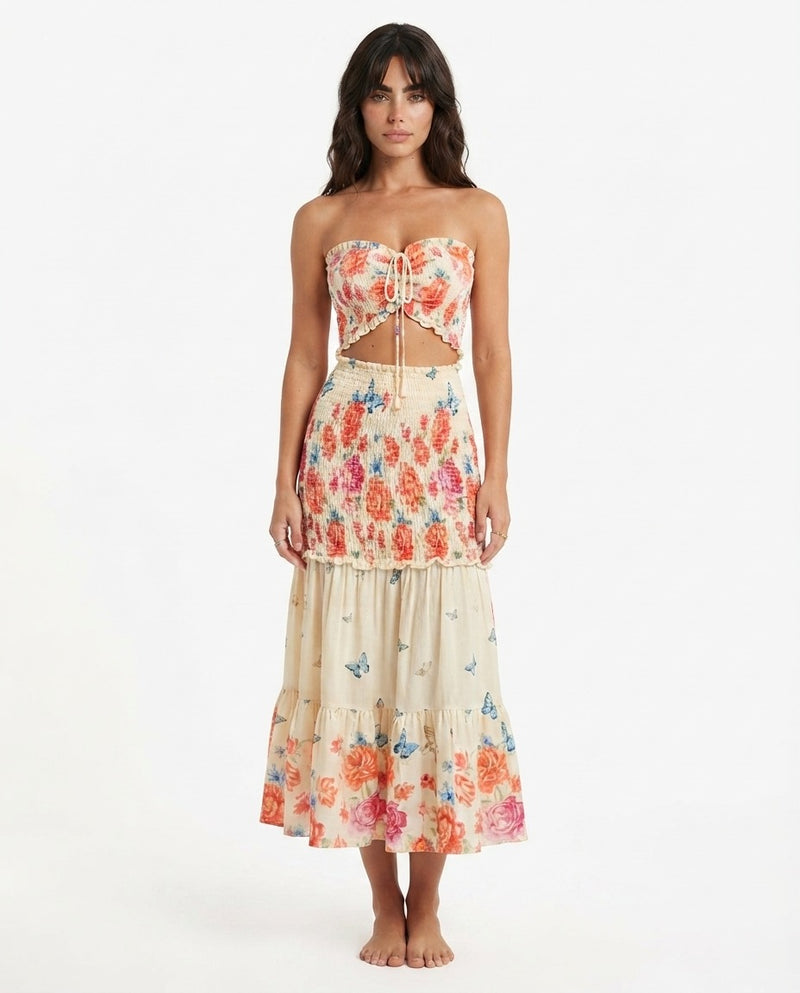 Conjunto floral Santorini para mujer, vista frontal - ONVALERY